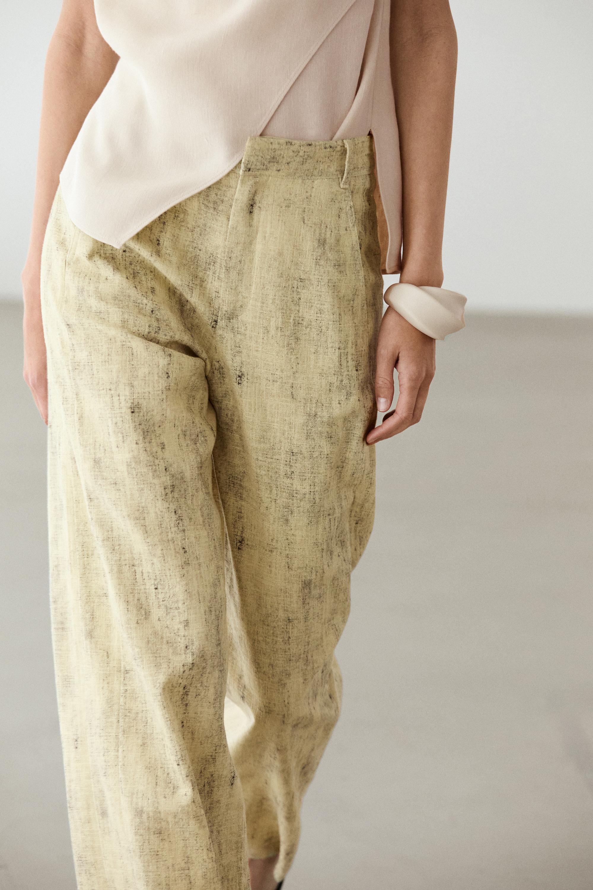 Ramie blend trousers